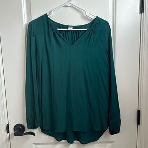 Old Navy emerald‎ green Henley blouse